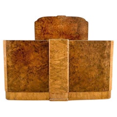 Art Deco Fabulous Walnut Double Bed, England, c1930