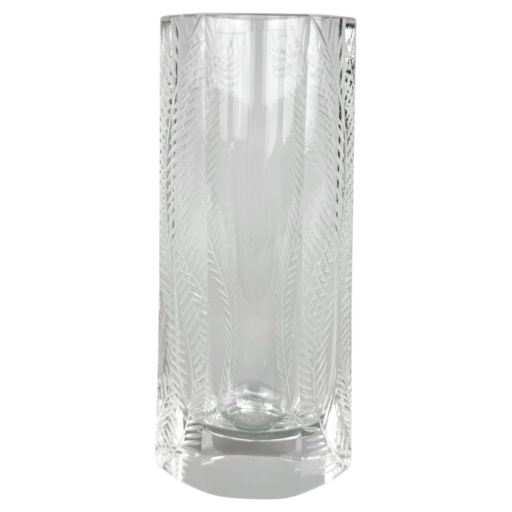 Art Deco Facet Cut Glass Vase