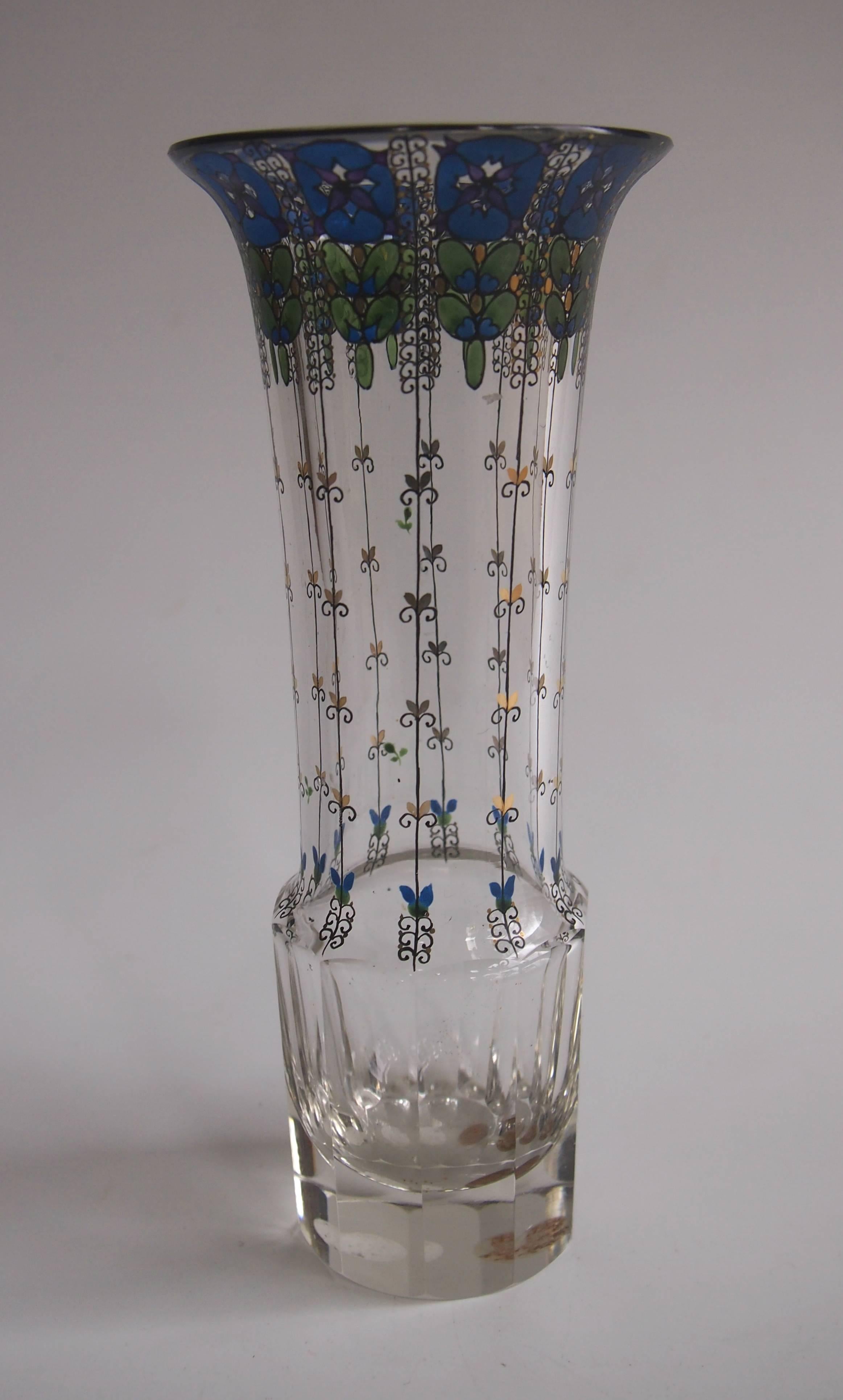Art Deco Fachschule Haida Ortel Enamel Vase In Excellent Condition In London, GB