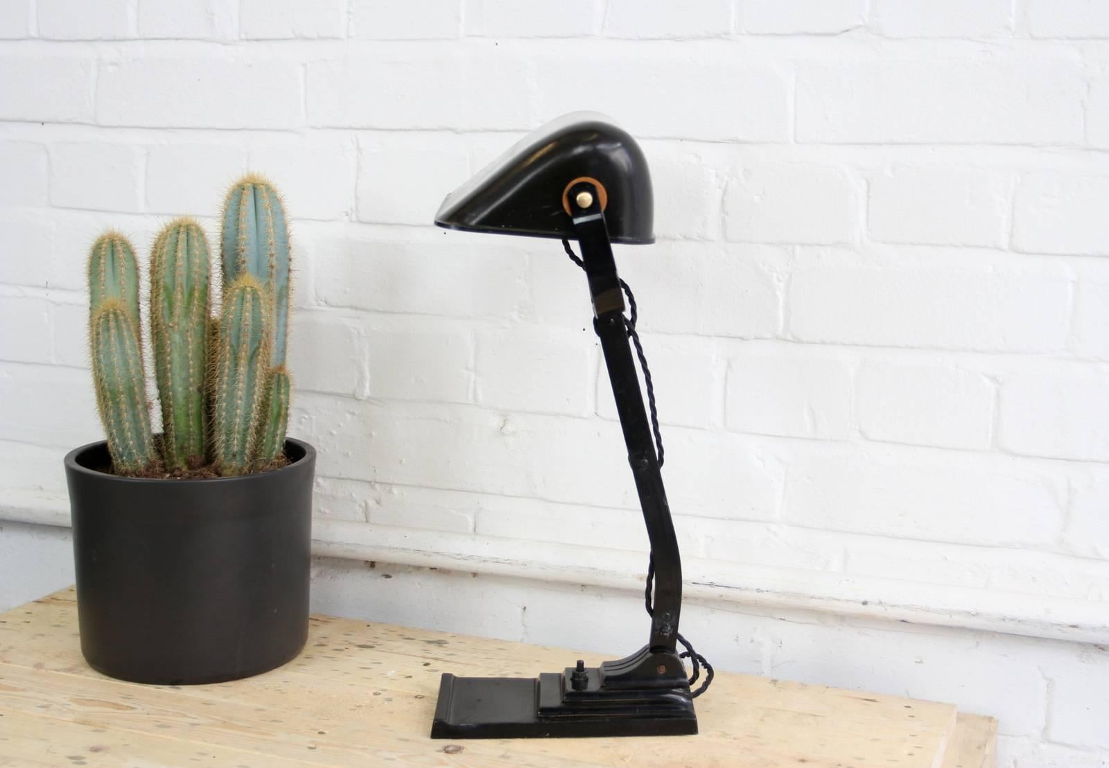 Early 20th Century Art Deco Factory Desk Lamp by Erpe, circa 1920s