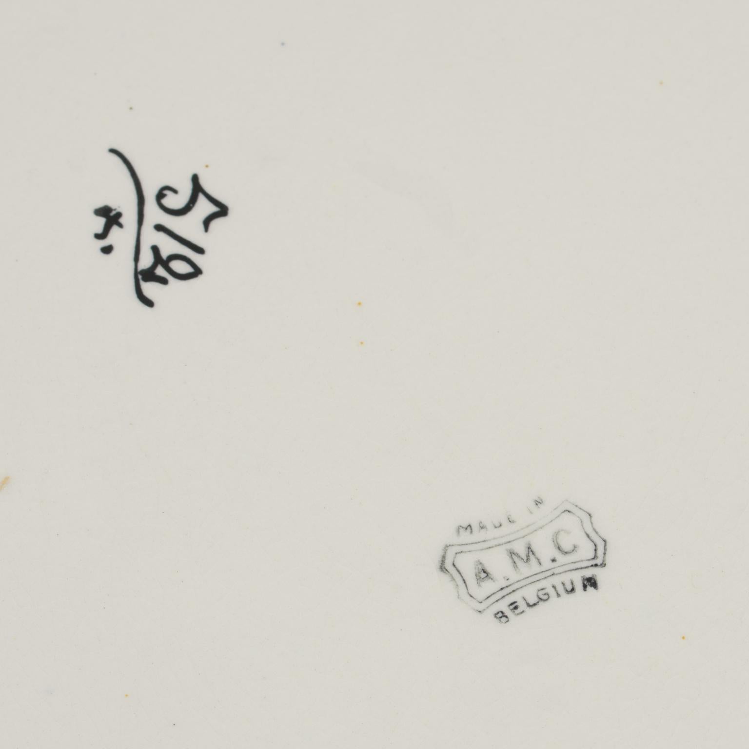 Bol, pichet et boîtes de commode en céramique faïence Art Déco d'Auguste Mouzin en vente 1