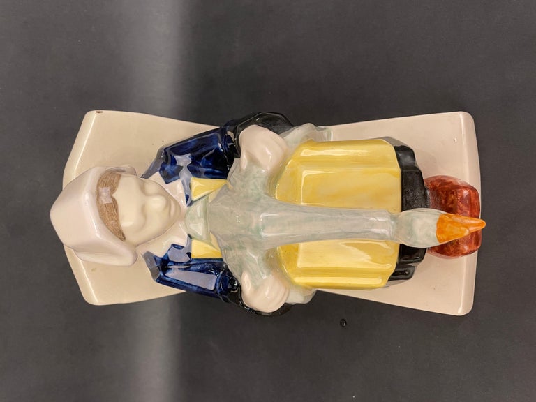 Art Deco Faience Hb Quimper Bookends, a Pair For Sale at 1stDibs