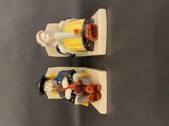 Art Deco Faience Hb Quimper Bookends, a Pair