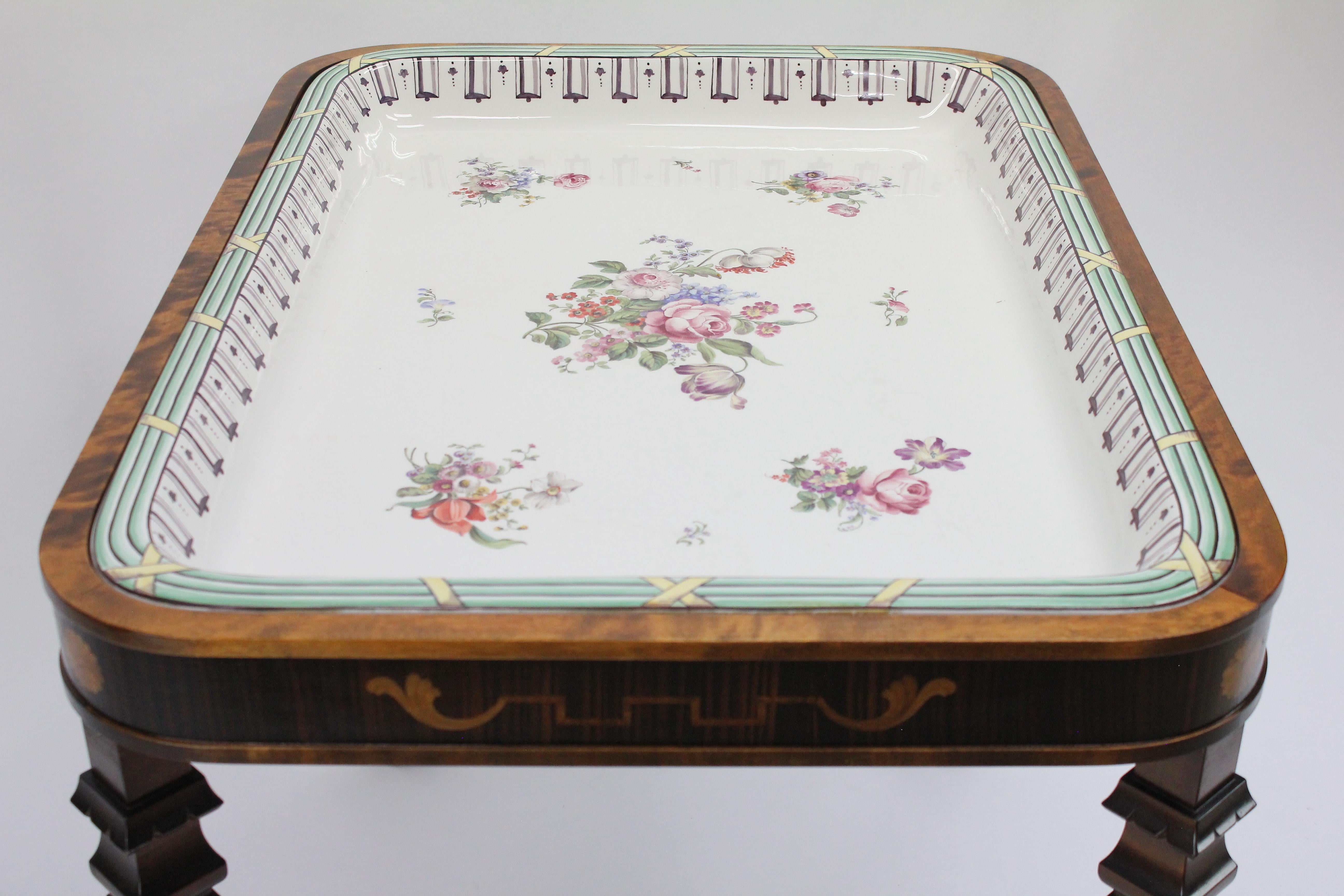 Art Deco Faience Tray Table, Swedish Grace, 1920s 6