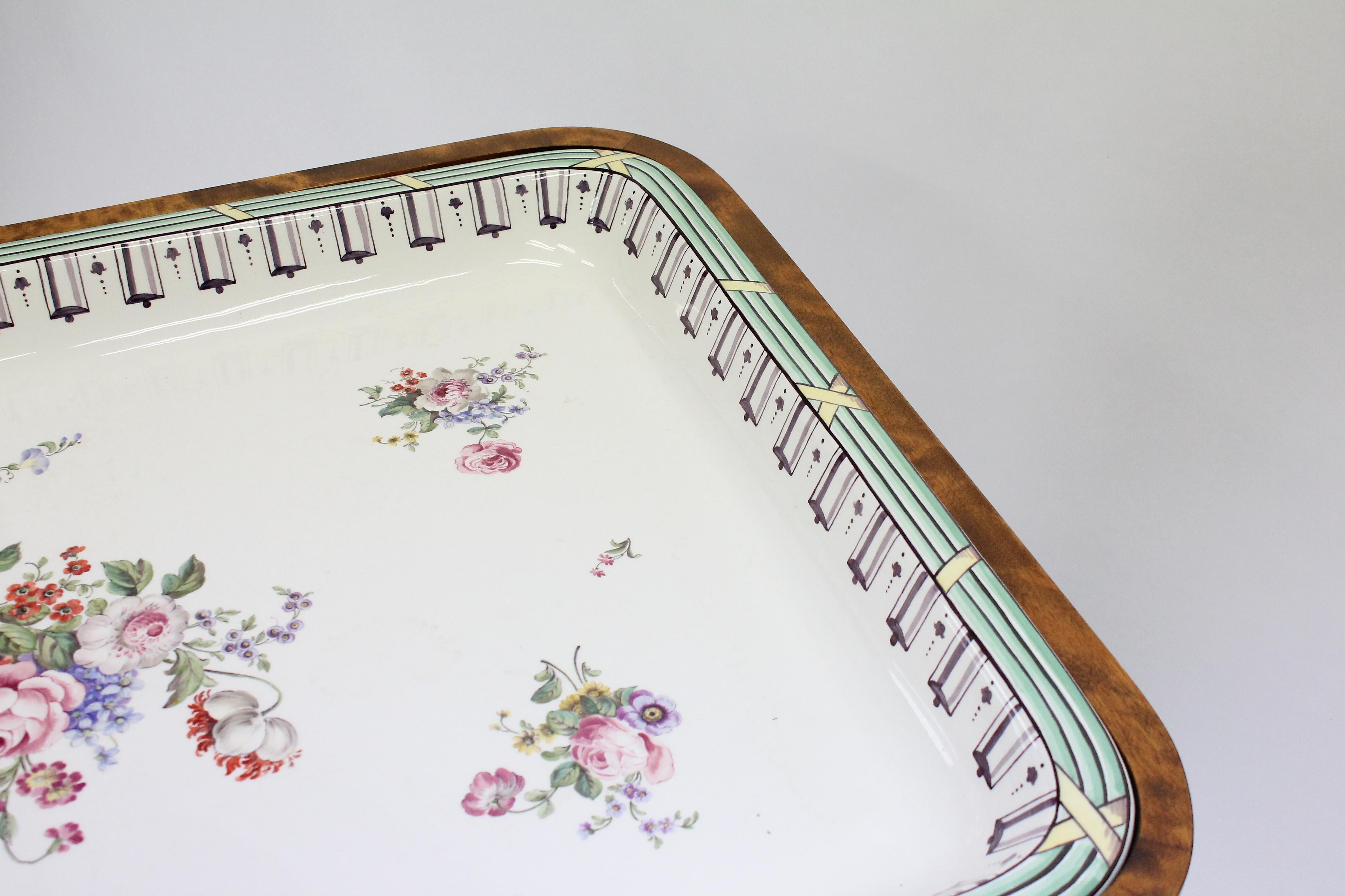 Early 20th Century Art Deco Faience Tray Table, Swedish Grace, 1920s