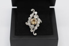 Art Deco Fancy brown diamond Ring in 18k Gold