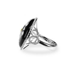 Art Deco Style Fancy Color and White Diamond Designer Ring