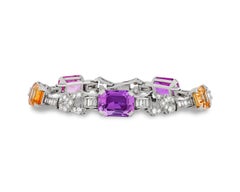Art Deco Fancy Colored Sapphire Bracelet by Marcus & Co.