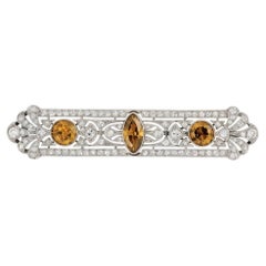 Broche Art déco en diamant de couleur fantaisie, vers 1930