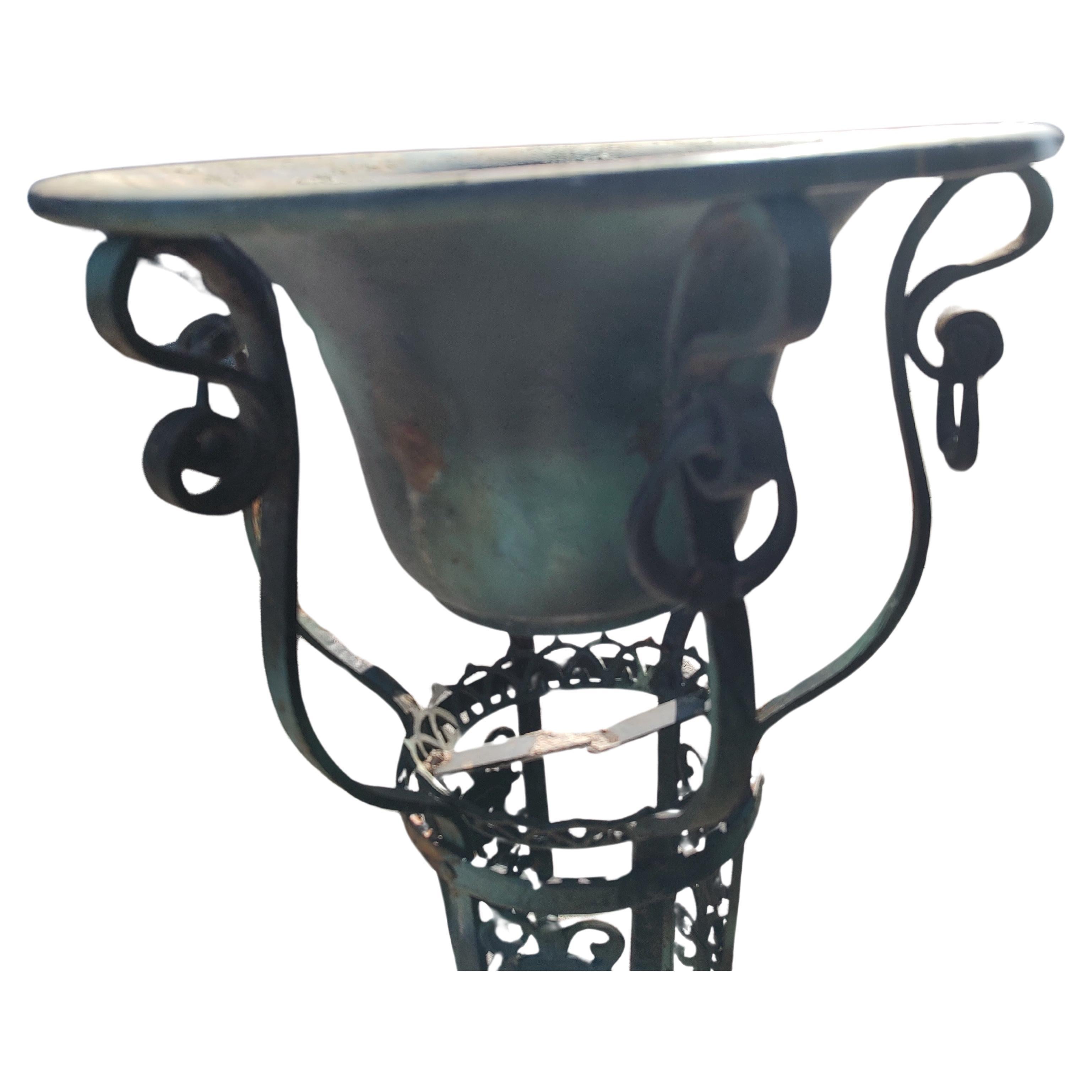 Art Deco Fancy Iron with Copper Pot Plant Stand C1925 For Sale 2