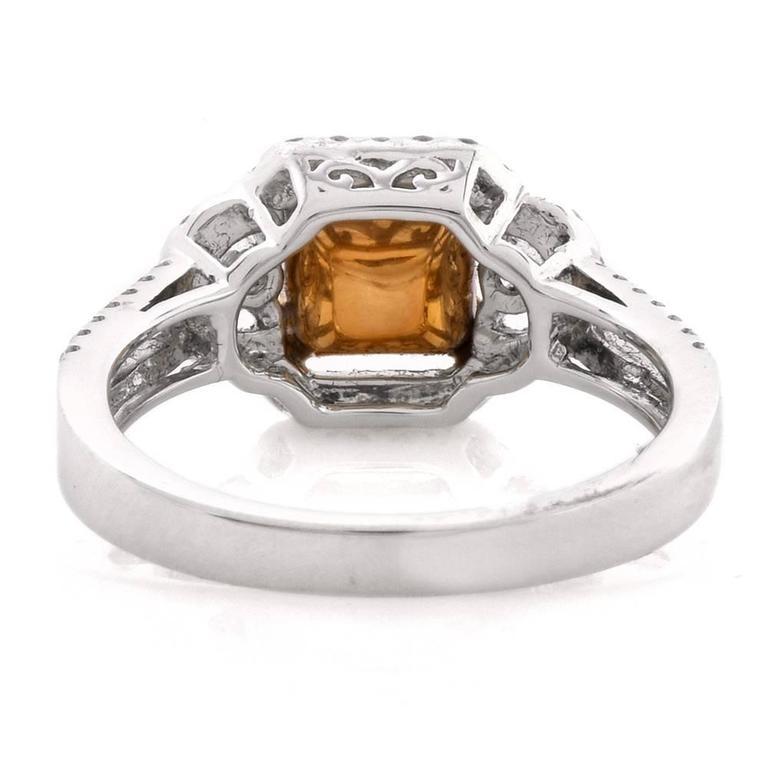 Fancy Light Yellow Diamond White Gold Engagement Ring 1