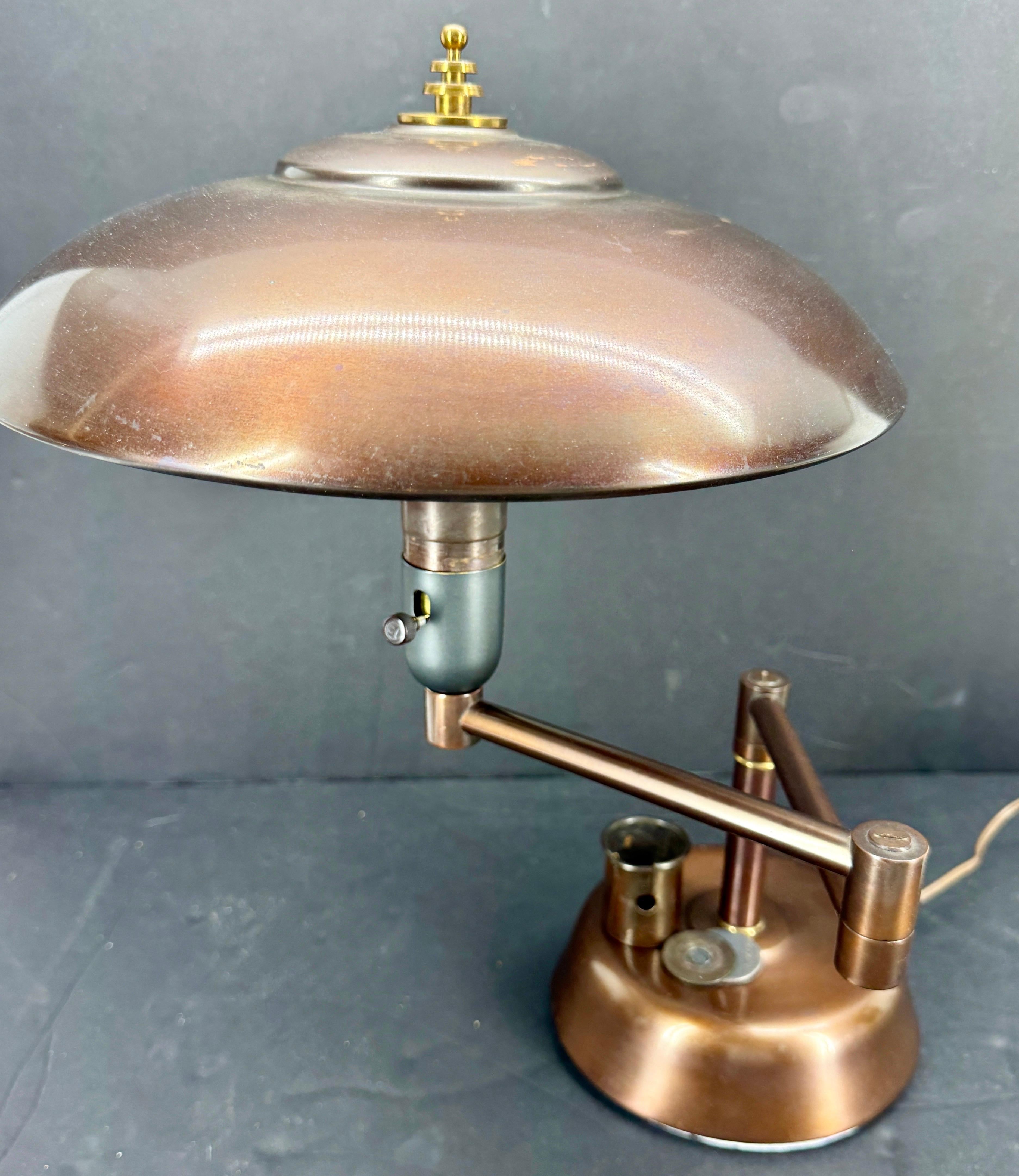 Art Deco Faries Guardsman Normandy Bronze Desk Lamp #60300 For Sale 5