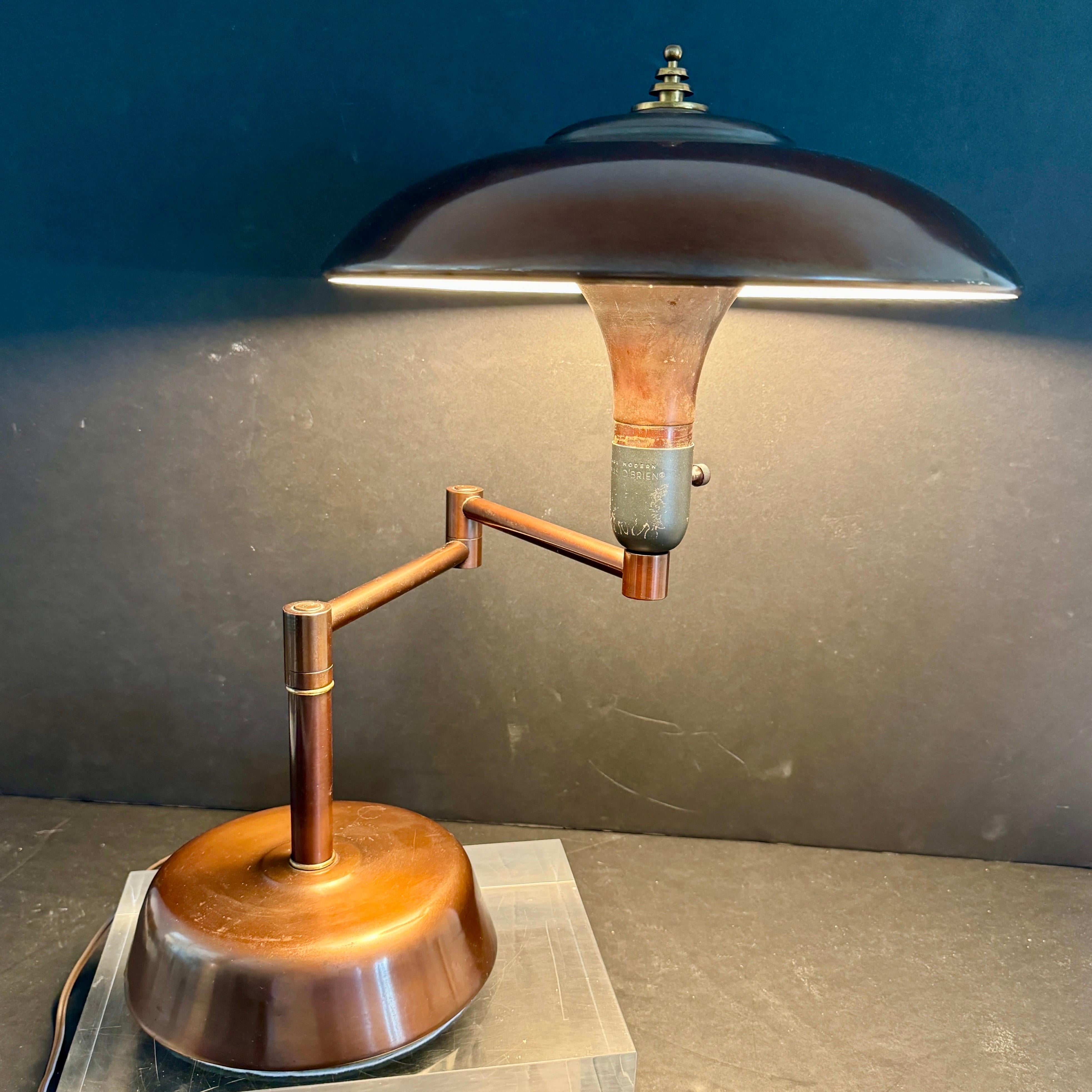 Art Deco Faries Guardsman Normandy Bronze Desk Lamp #60300 For Sale 1