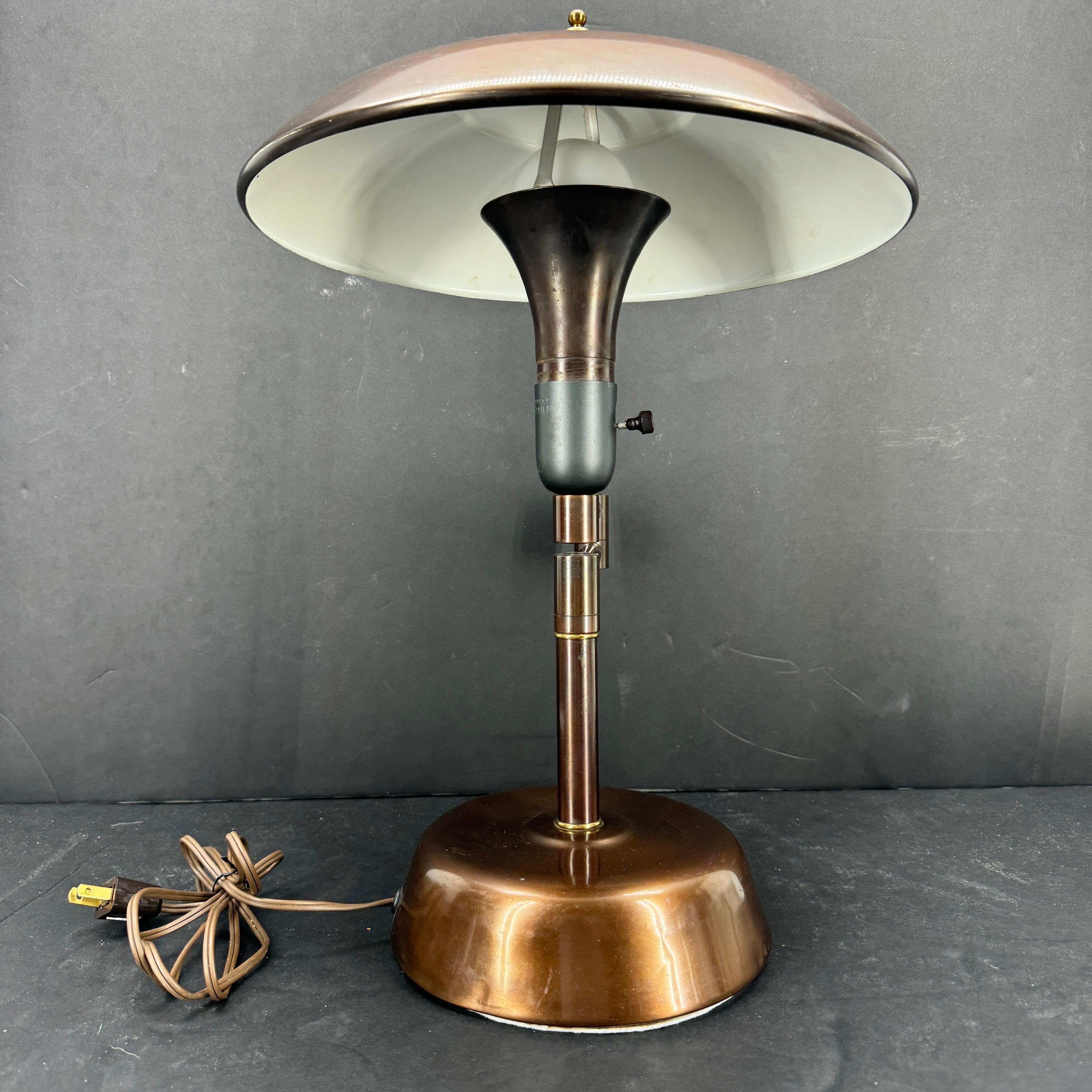 Art Deco Faries Guardsman Normandy Bronze Desk Lamp #60300 For Sale 2