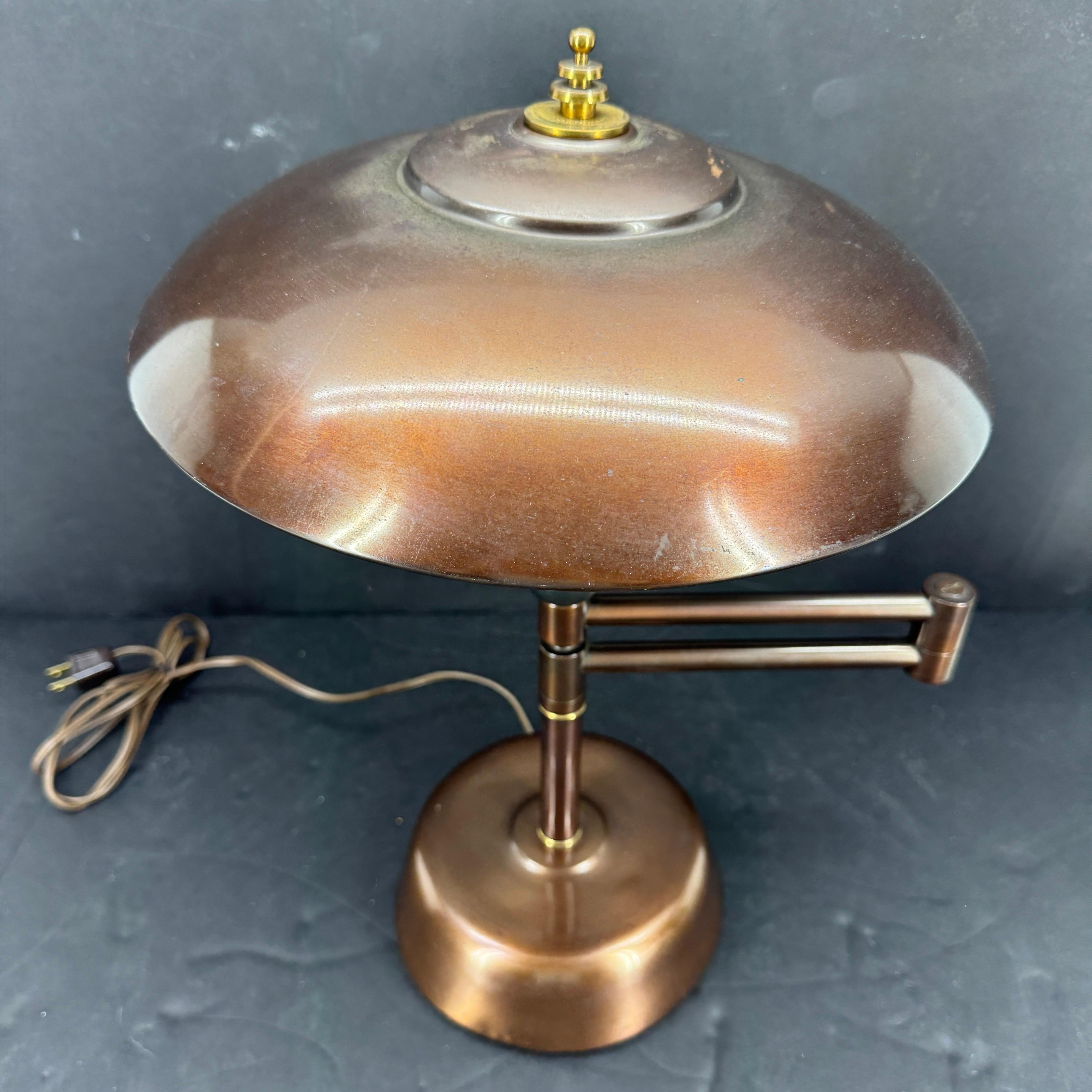 Art Deco Faries Guardsman Normandy Bronze Desk Lamp #60300 For Sale 3
