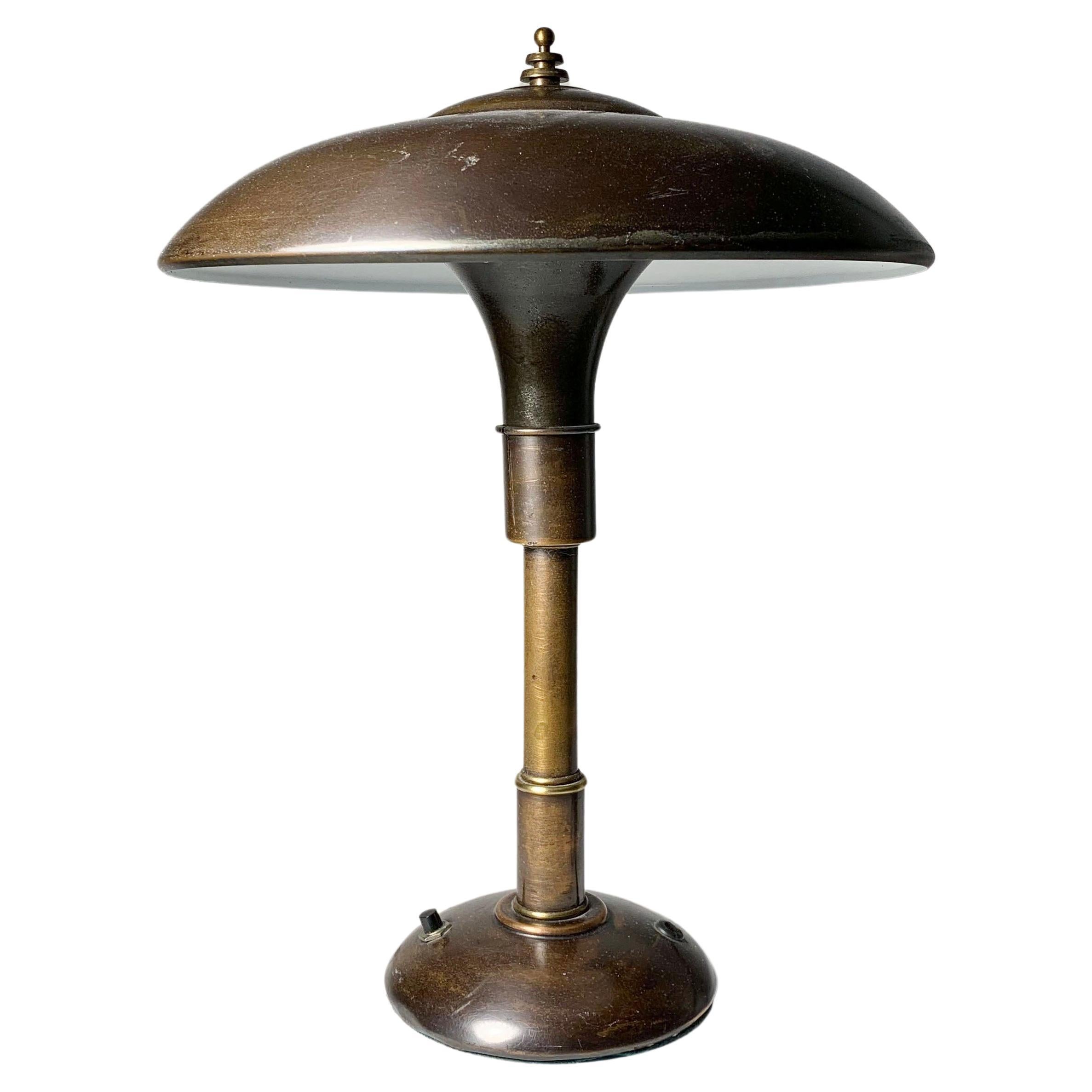 Art Deco Faries "Guardsman" Table Lamp in "Normandy Bronze" Finish For Sale