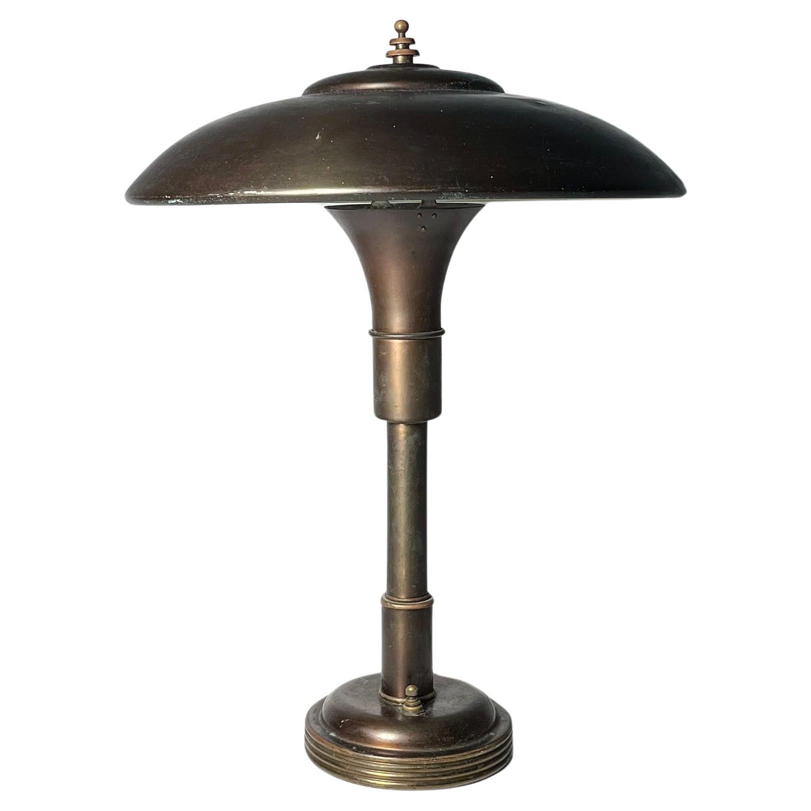 Art Deco Faries "Guardsman" Table Lamp in "Normandy Bronze" Finish For Sale