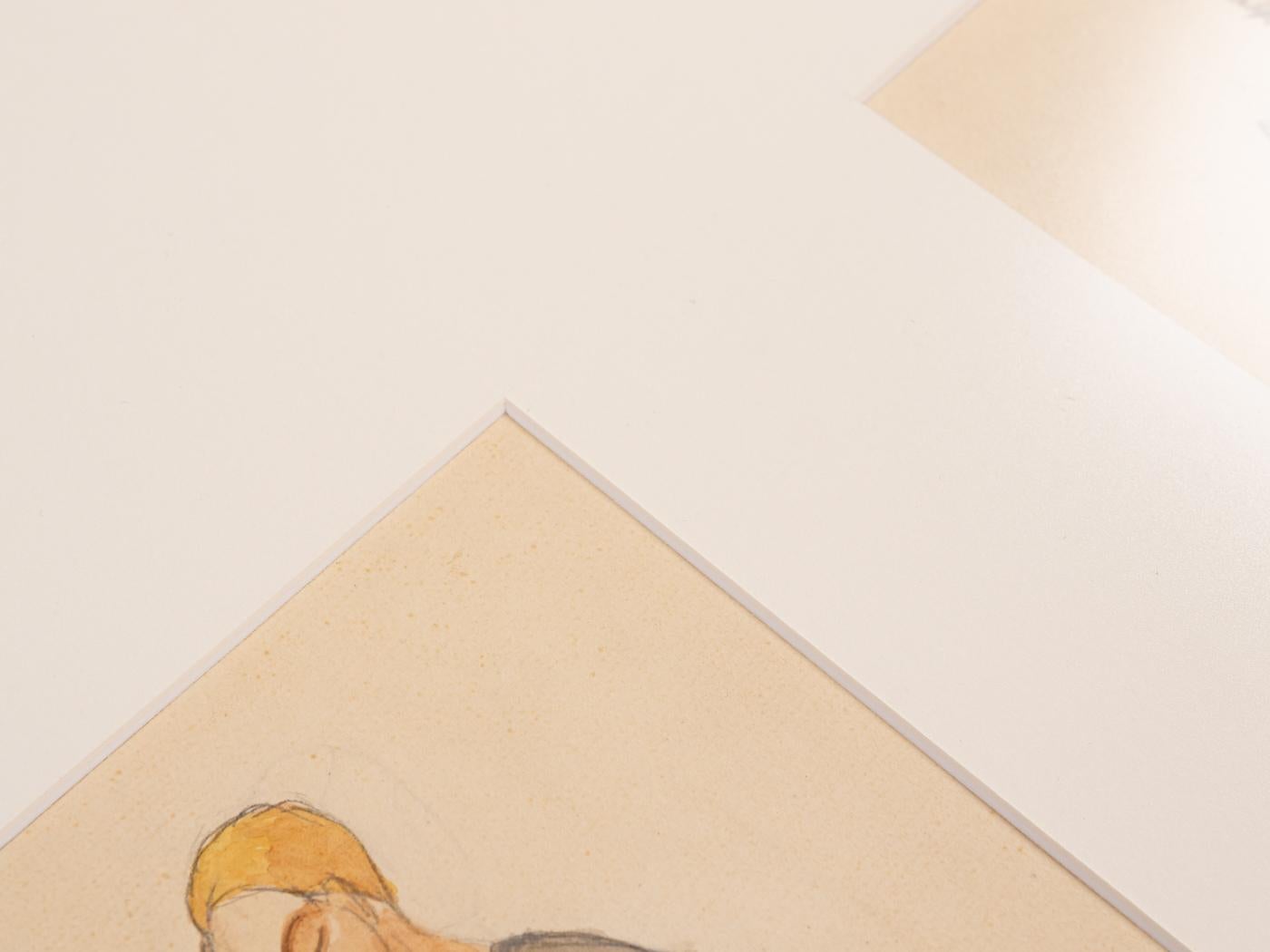 Art Deco Mode Zeichnungen VI Gouache auf Papier Gerahmte Goldene Zwanziger Jahre Kleide im Zustand „Gut“ im Angebot in Neuss, NW