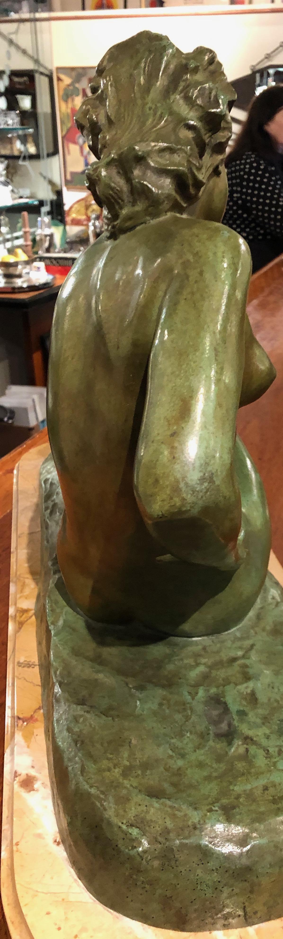 Art Deco Female Bronze by Paule Bisman Serenite For Sale 2