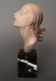 Art Deco Female Bust, French, c1930