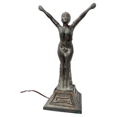 Art Deco Female Dancer Lamp