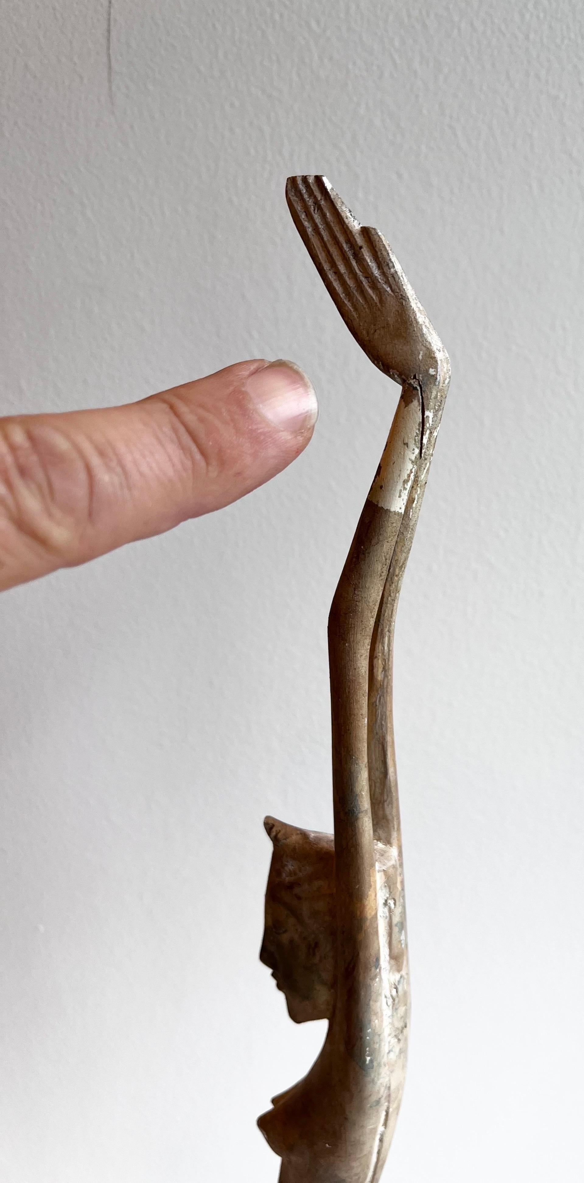 Scultura figurativa femminile Artistics su base in ottone e terazzo, artista sconosciuto in vendita 7