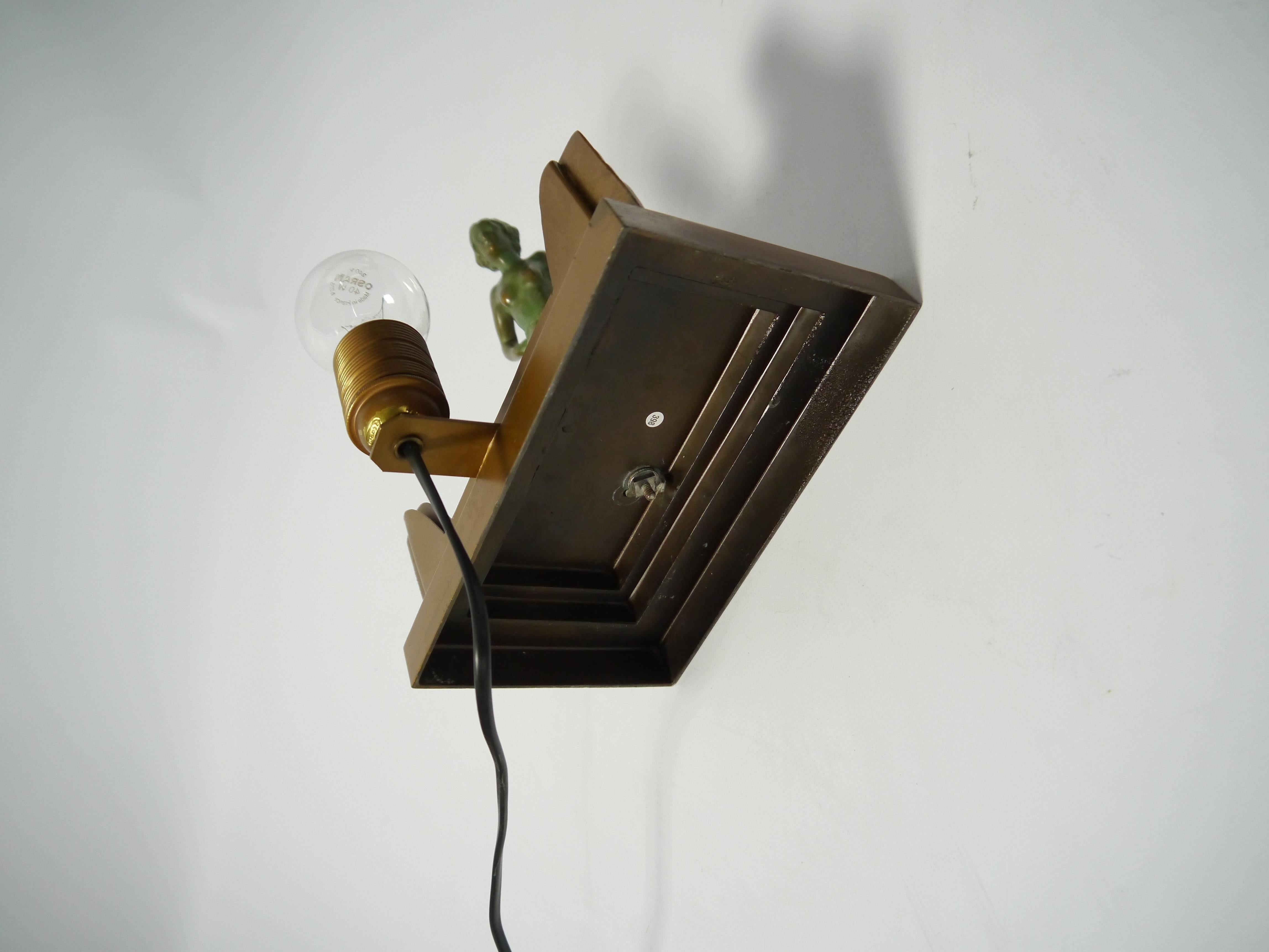 Bronze Art Deco Female Figure Table Lamp, 1930s