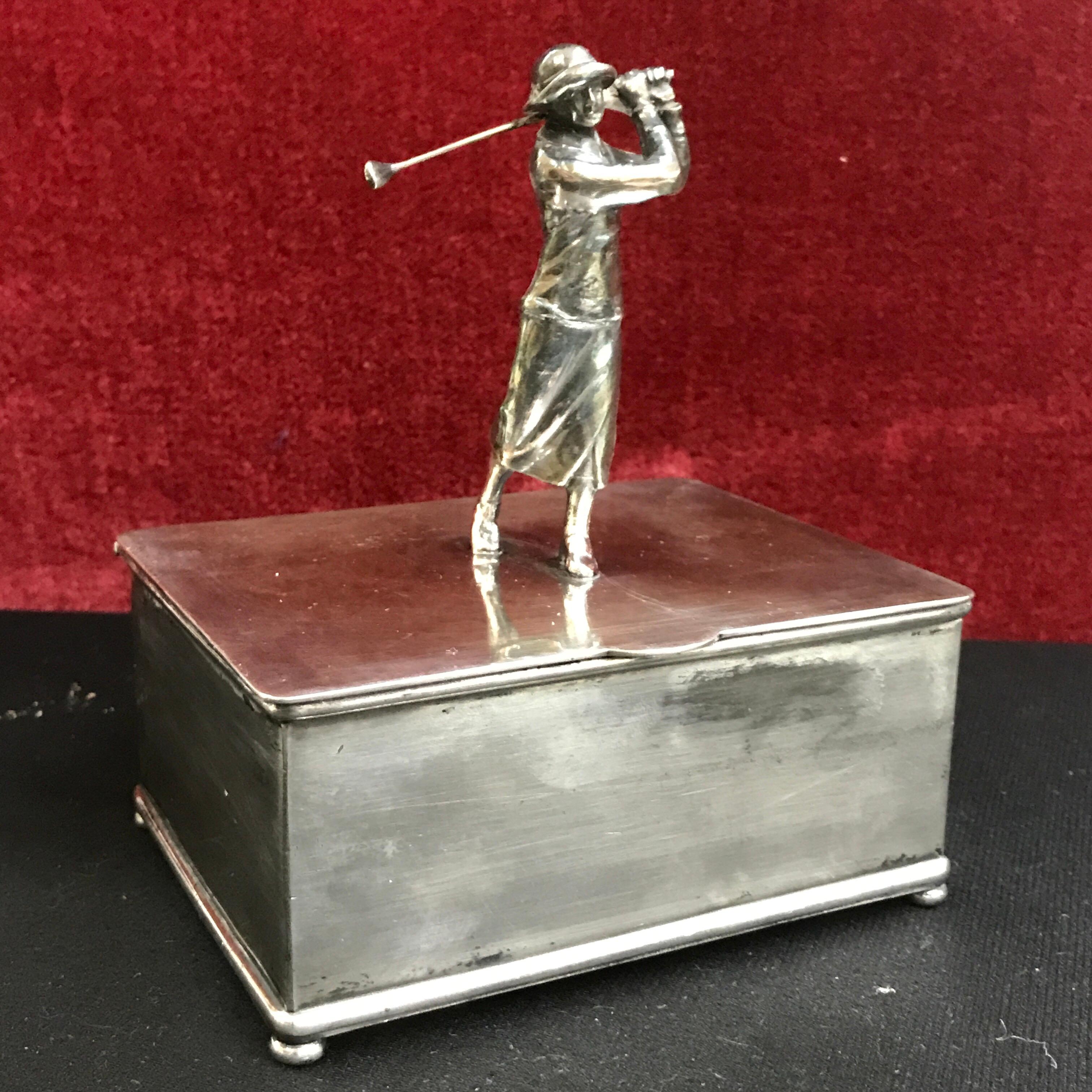 Art Deco Female Golf Box by Wilcox Silverplate Company In Good Condition In West Palm Beach, FL
