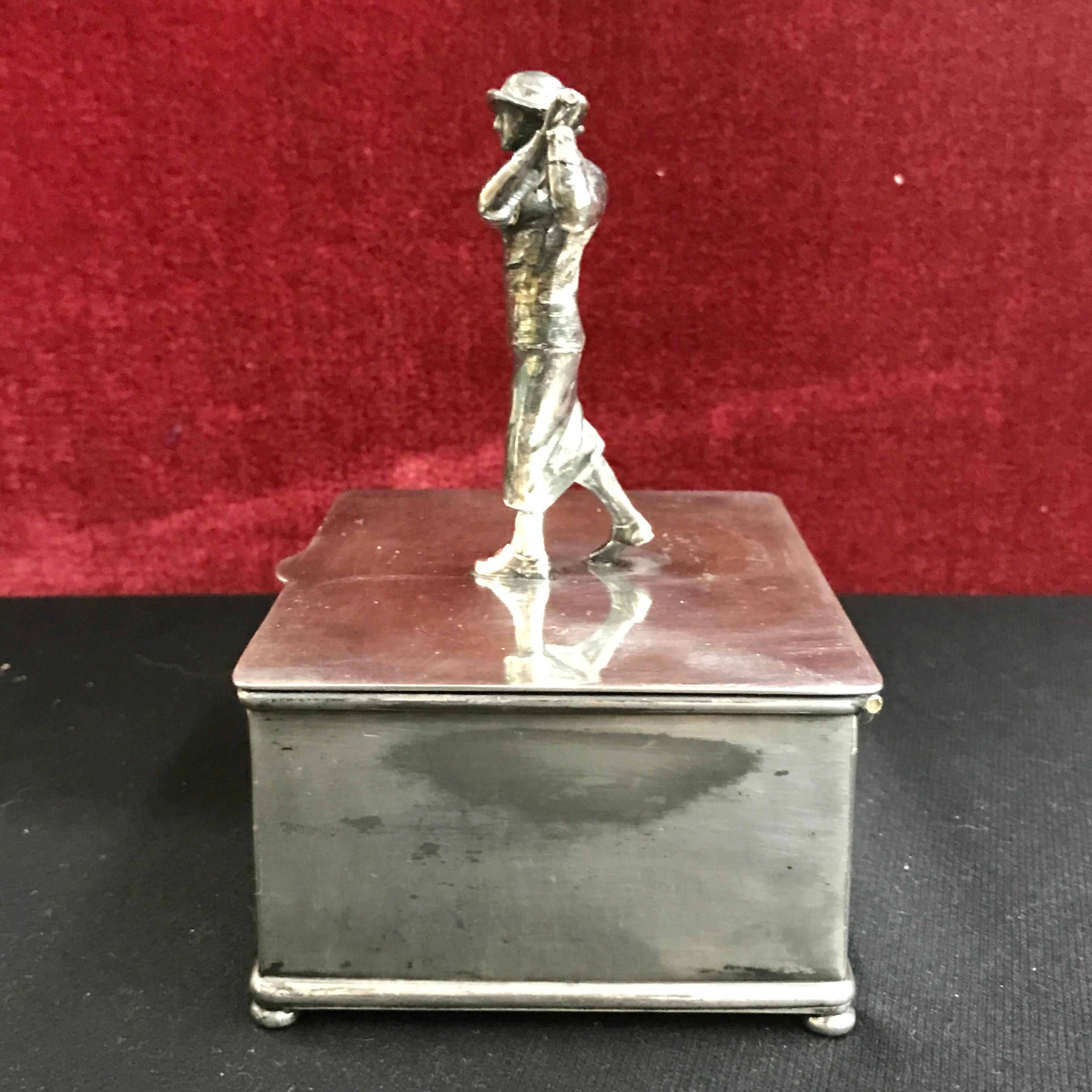 Silver Plate Art Deco Female Golf Box by Wilcox Silverplate Company