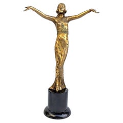 Art Deco Female 'Hollywood' Girl In Spelter, c1930