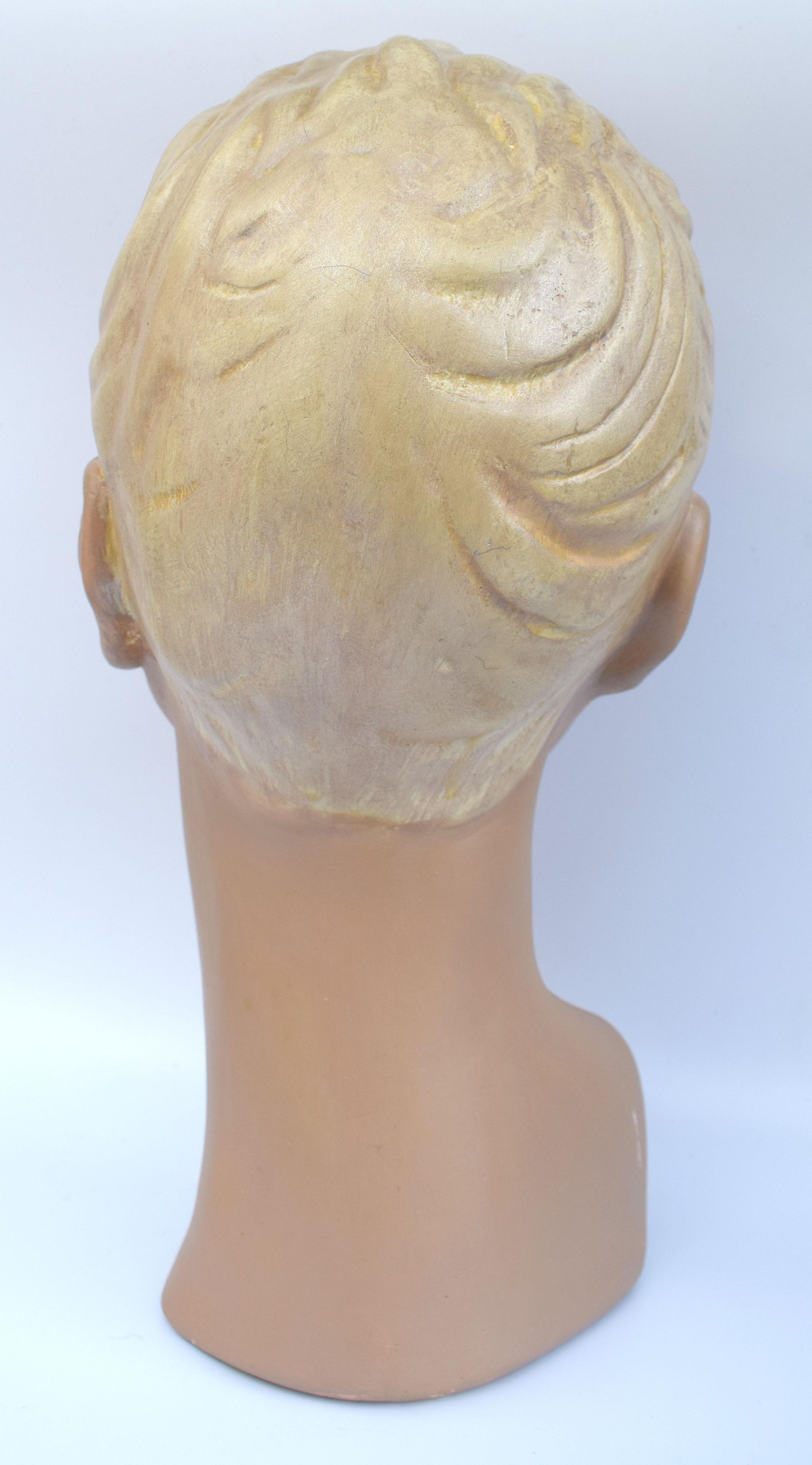 20th Century Art Deco Female Mannequin Bust, c1940's For Sale