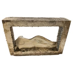 Escultura Art Decó Torso Desnudo Femenino En Mármol Blanco Circa 1920-1930's.