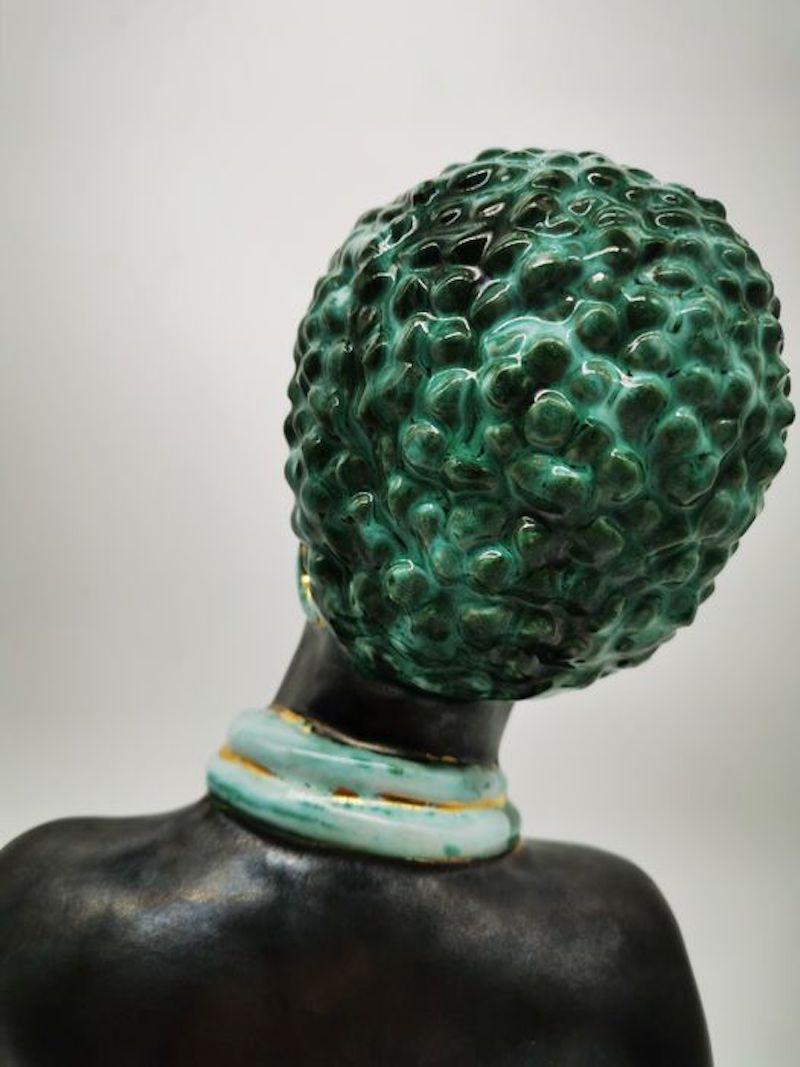 Art Deco Feminine Lacquered Ceramic Sculpture 8