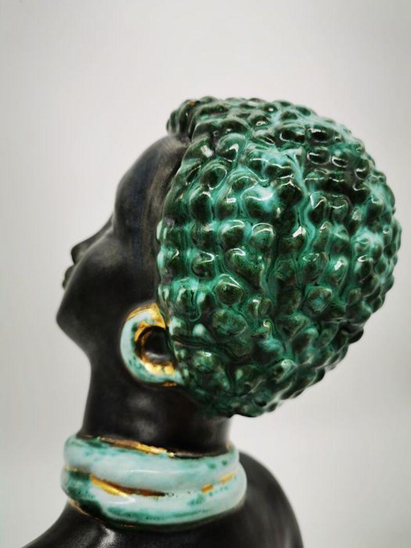 Art Deco Feminine Lacquered Ceramic Sculpture 9