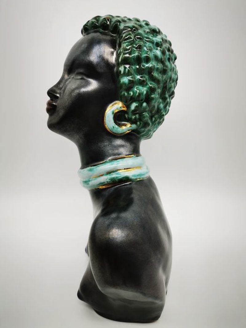 Art Deco Feminine Lacquered Ceramic Sculpture 10