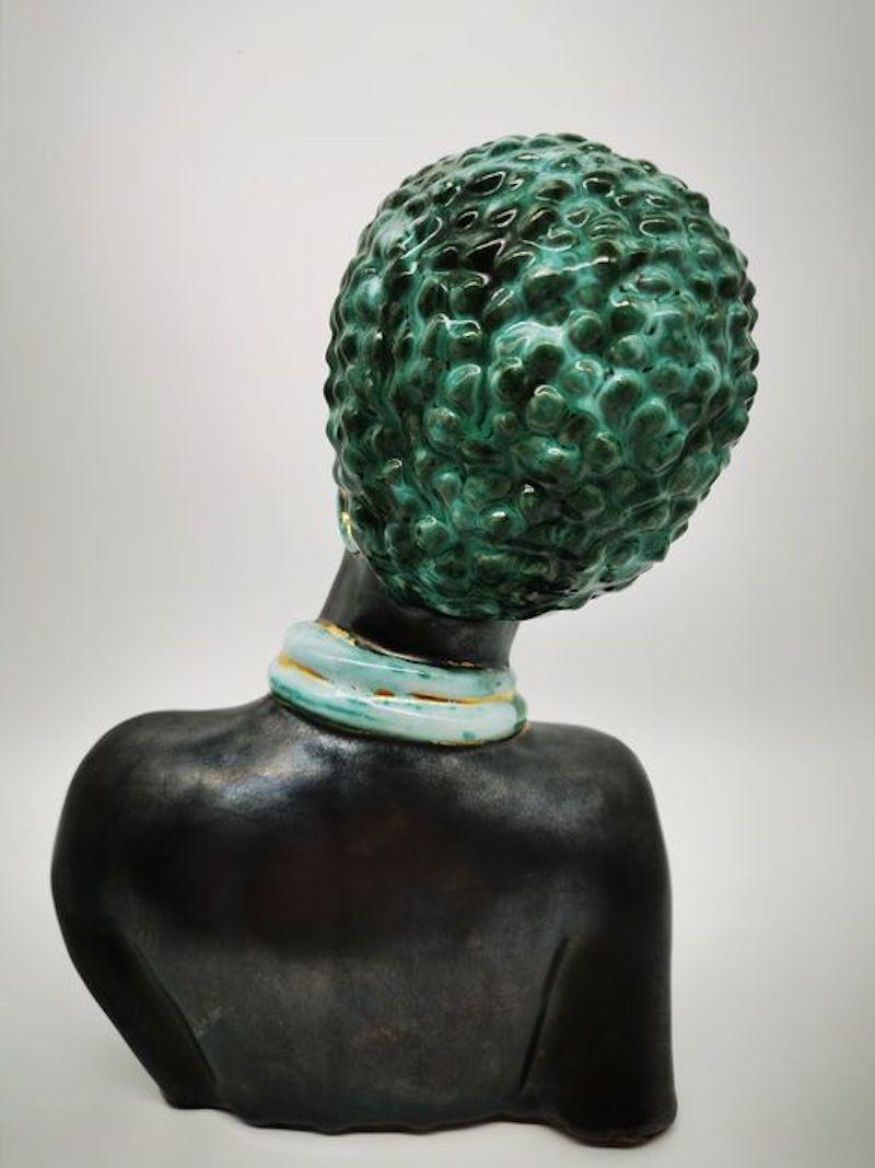 Art Deco Feminine Lacquered Ceramic Sculpture 11