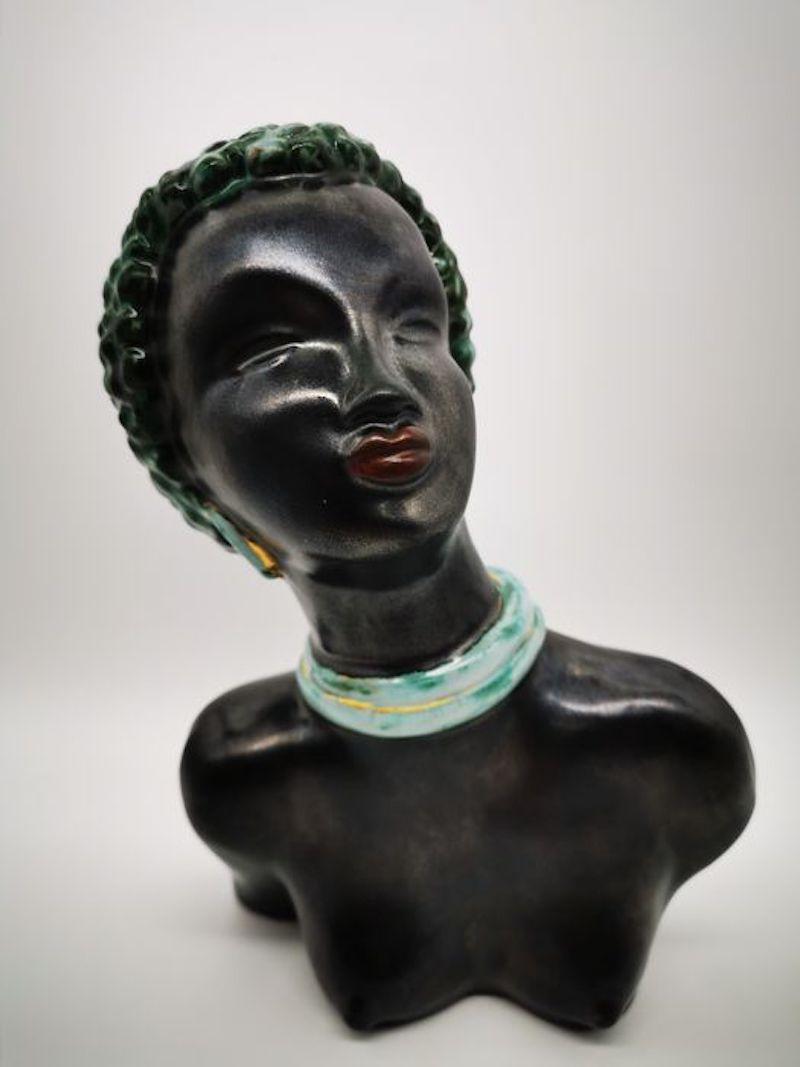 Art Deco Feminine Lacquered Ceramic Sculpture 14