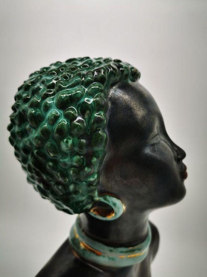Early 20th Century Art Deco Feminine Lacquered Ceramic Sculpture