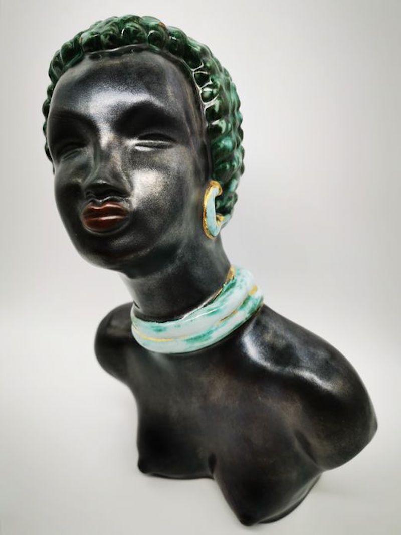 Art Deco Feminine Lacquered Ceramic Sculpture 1