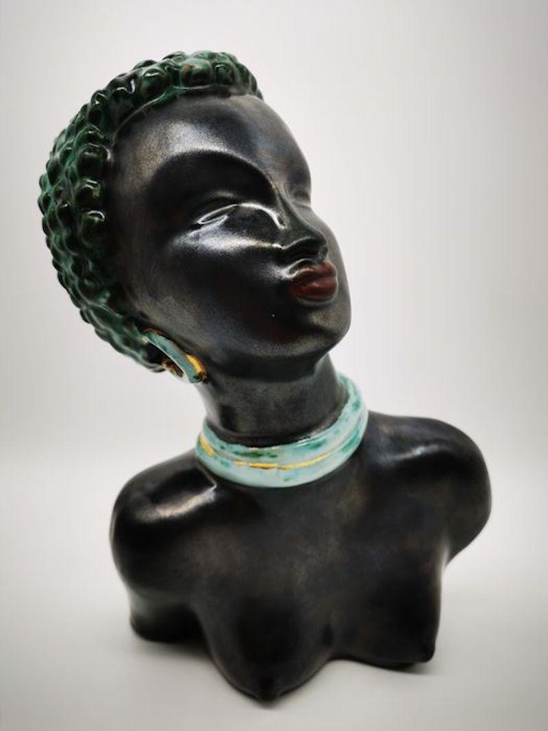 Art Deco Feminine Lacquered Ceramic Sculpture 2