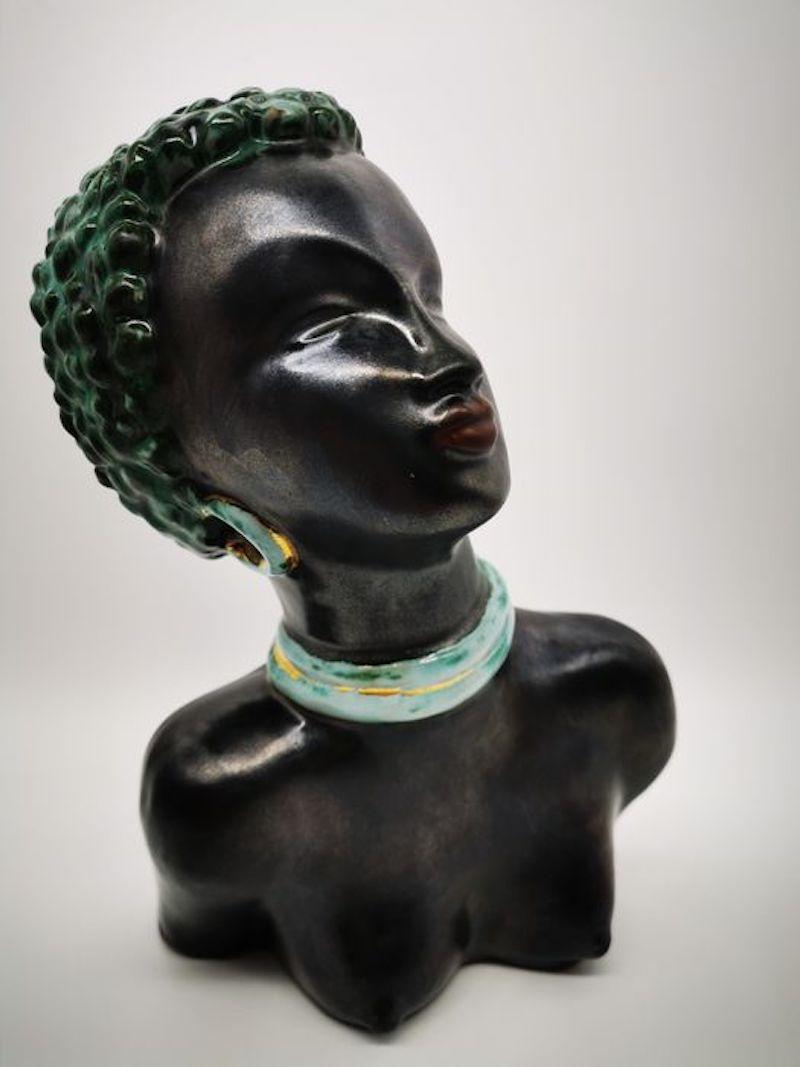 Art Deco Feminine Lacquered Ceramic Sculpture 4