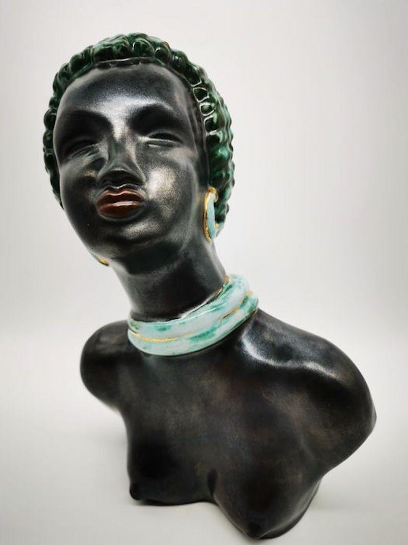 Art Deco Feminine Lacquered Ceramic Sculpture 5