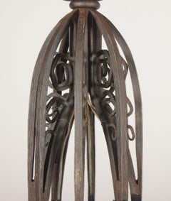 Art Déco  "Fer Forgé" ceiling lamp. "Hettier & Vincent". France 1920s. Signed.