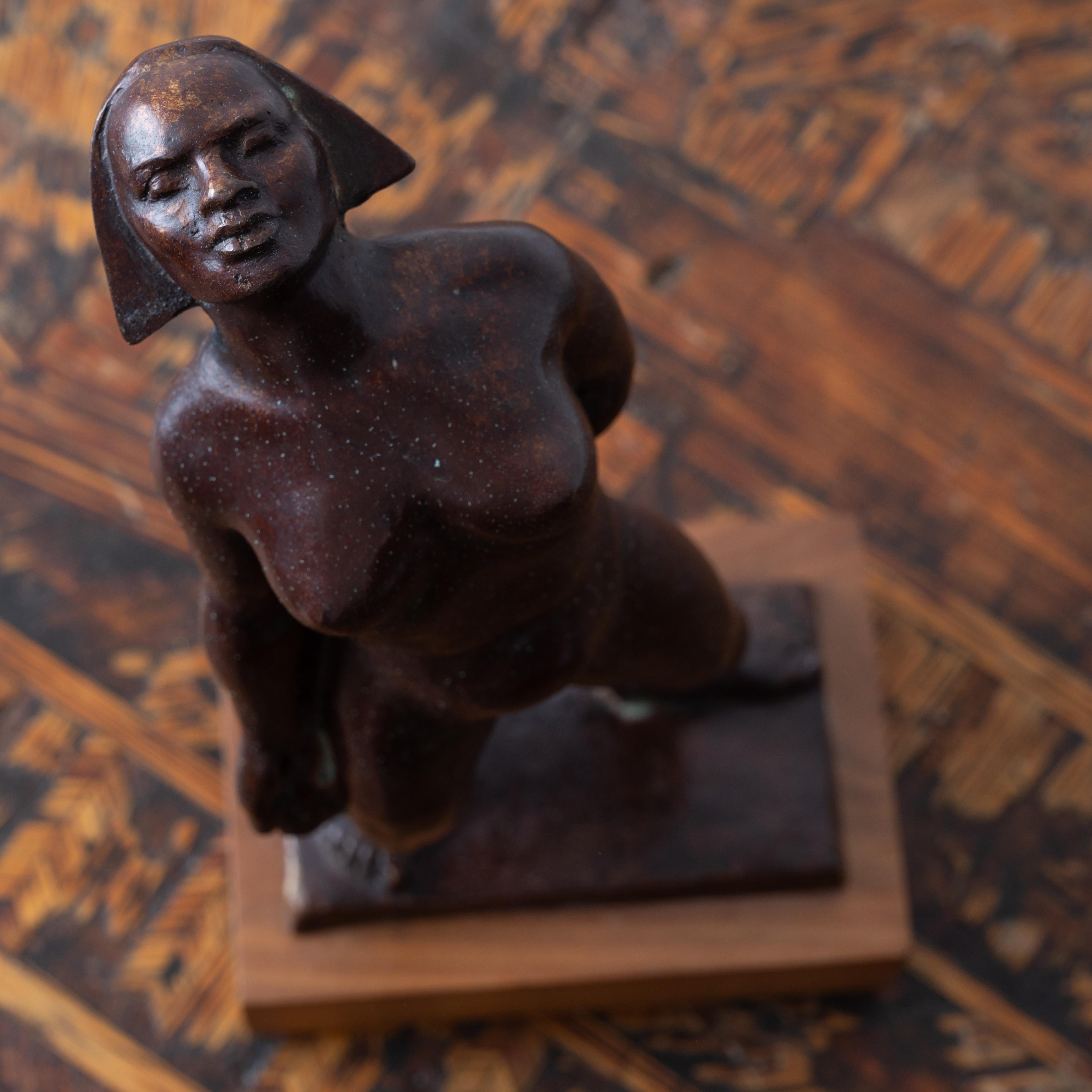 Americano Bronzo figurato Art Deco di Rosario R. Fiore, anni '30 in vendita