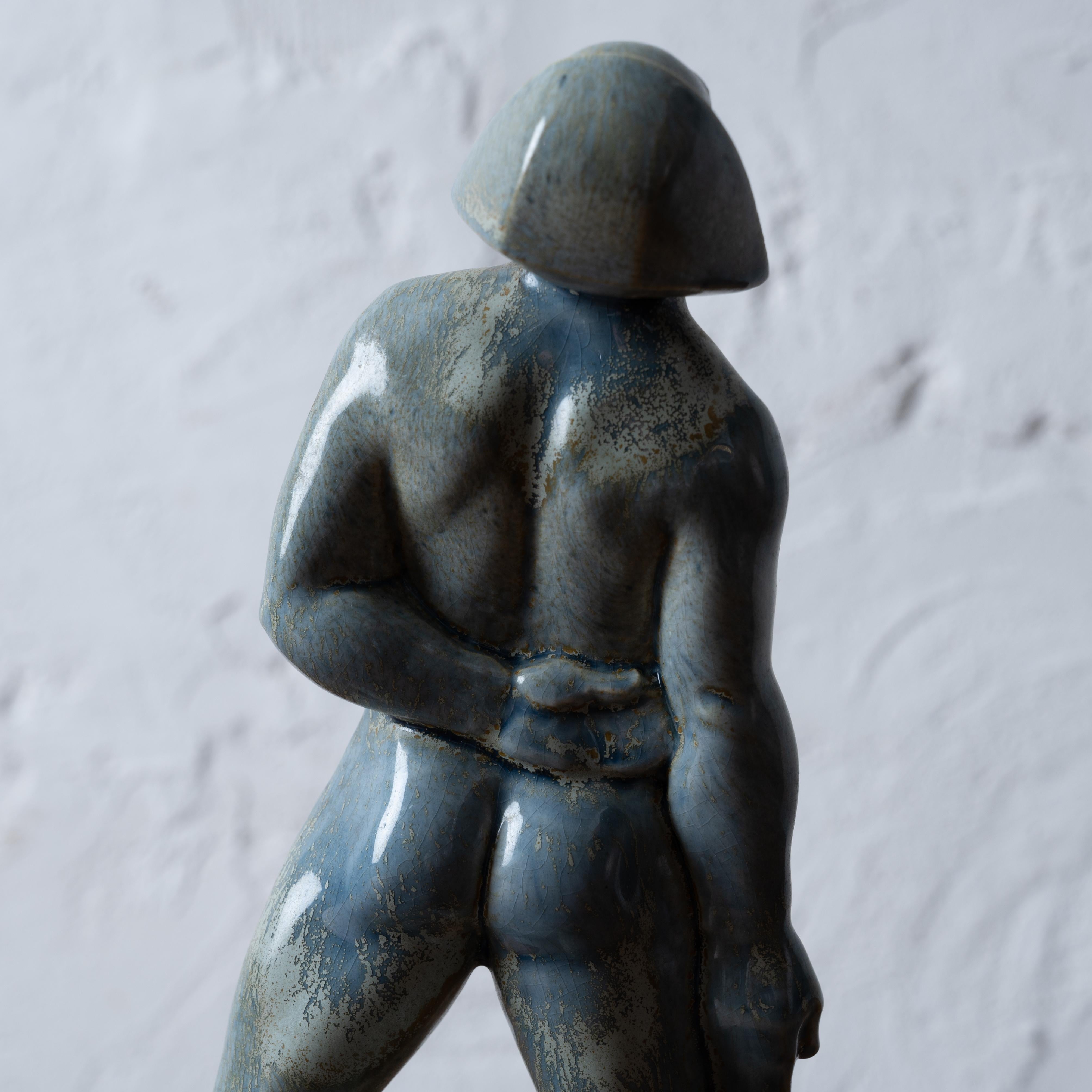 Scultura figurativa in ceramica Art Déco di Rosario R. Fiore, anni '30 in vendita 5