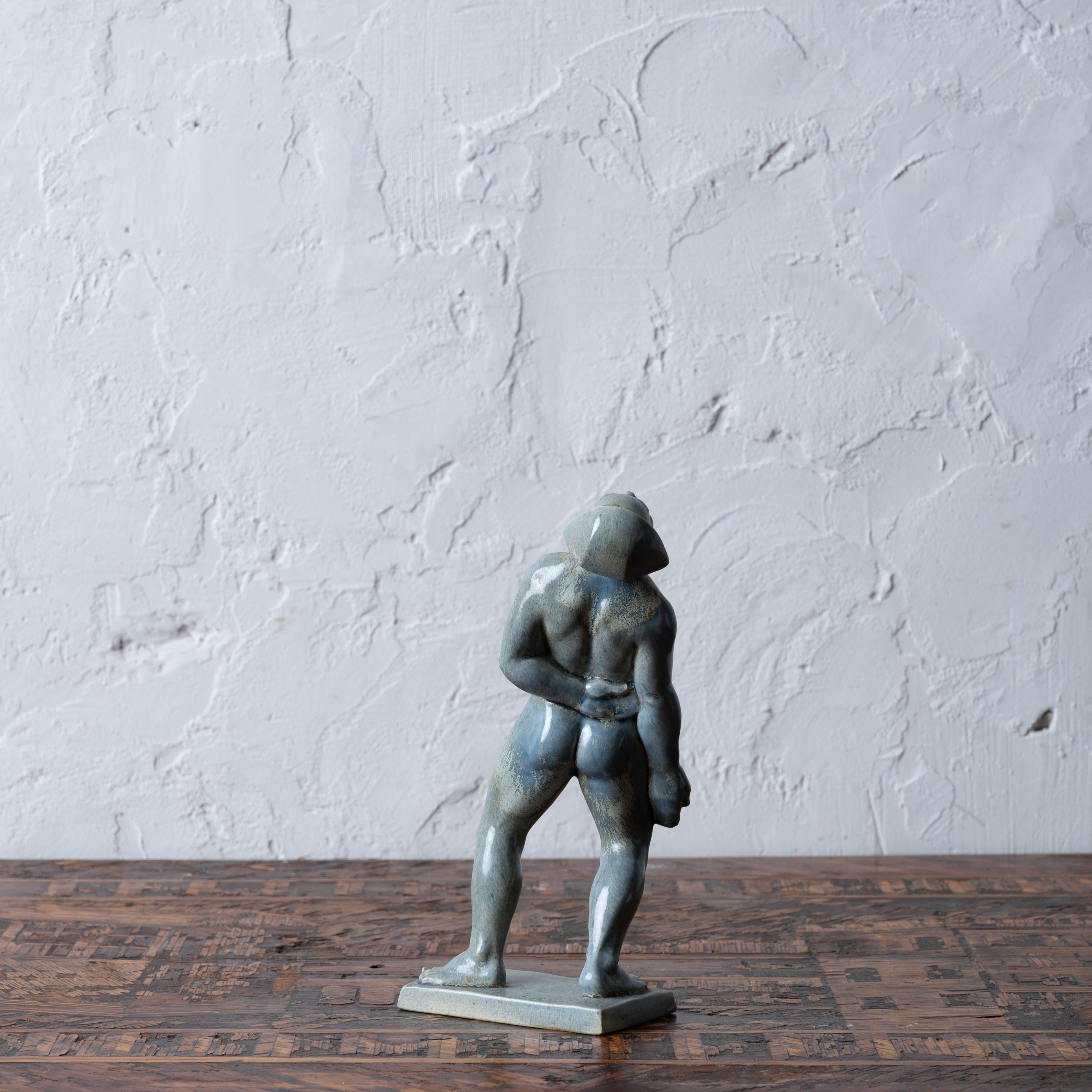 Metà XX secolo Scultura figurativa in ceramica Art Déco di Rosario R. Fiore, anni '30 in vendita