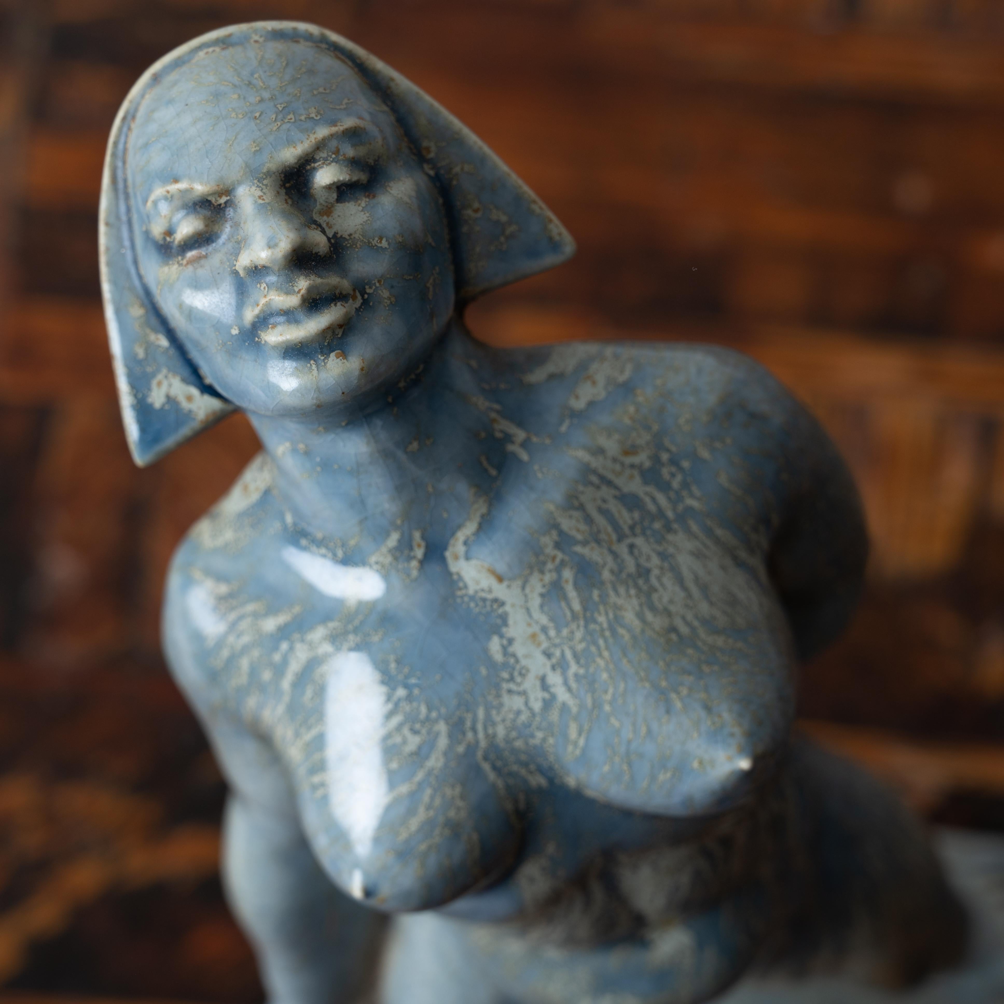 Scultura figurativa in ceramica Art Déco di Rosario R. Fiore, anni '30 in vendita 2