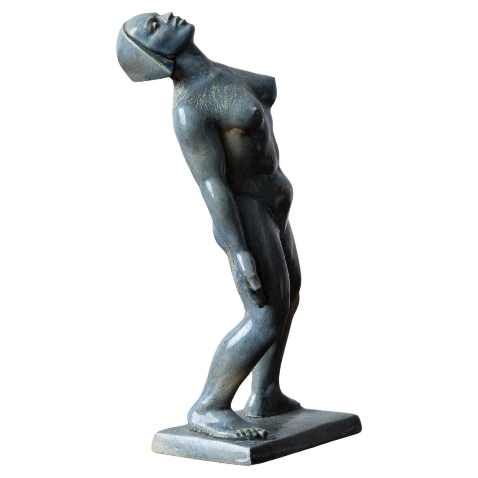 Scultura figurativa in ceramica Art Déco di Rosario R. Fiore, anni '30