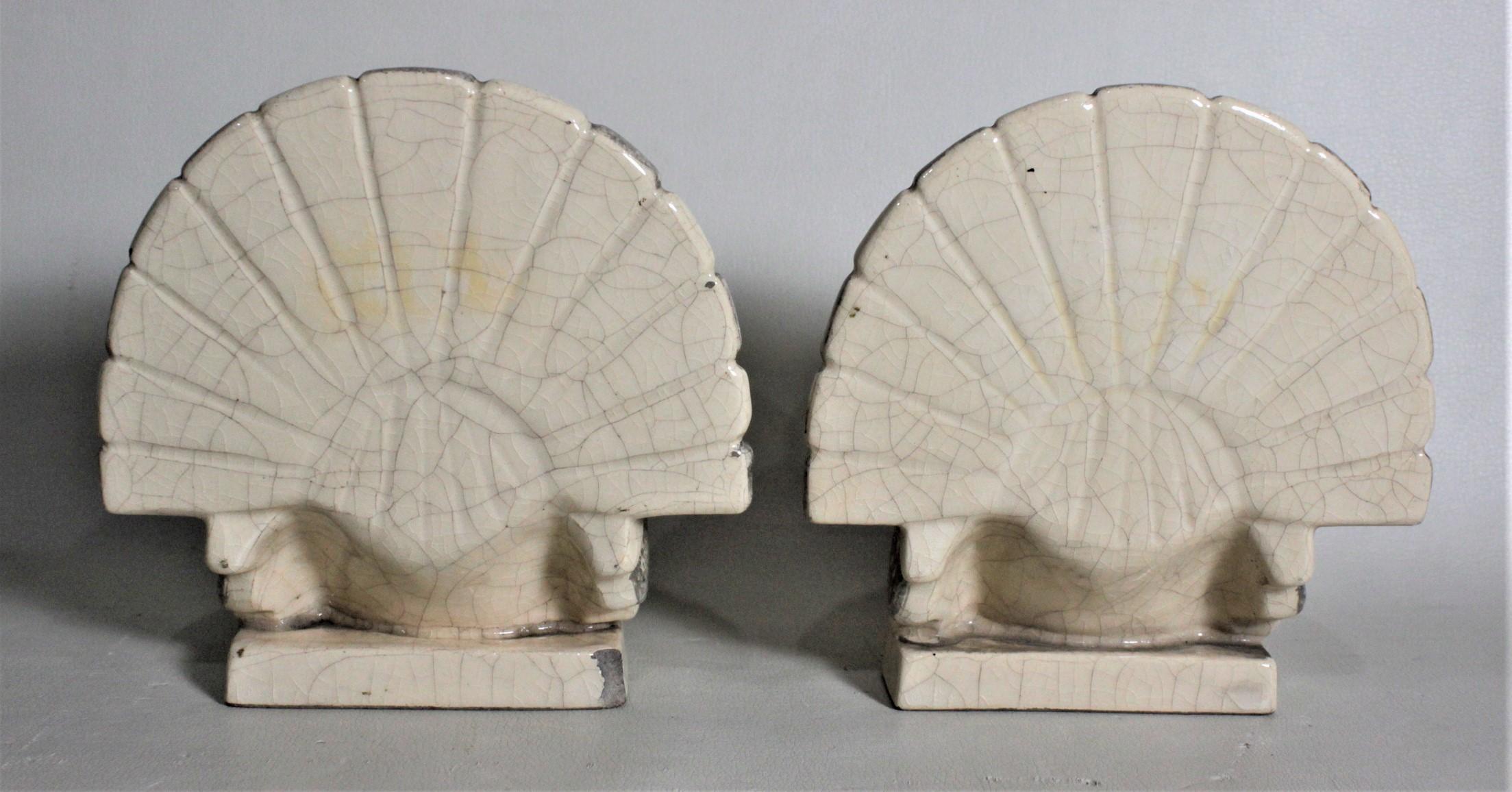 Art Deco Figural Ceramic Turkey Bookends in Taupe and Charcoal Grey Luster Glaze For Sale 2