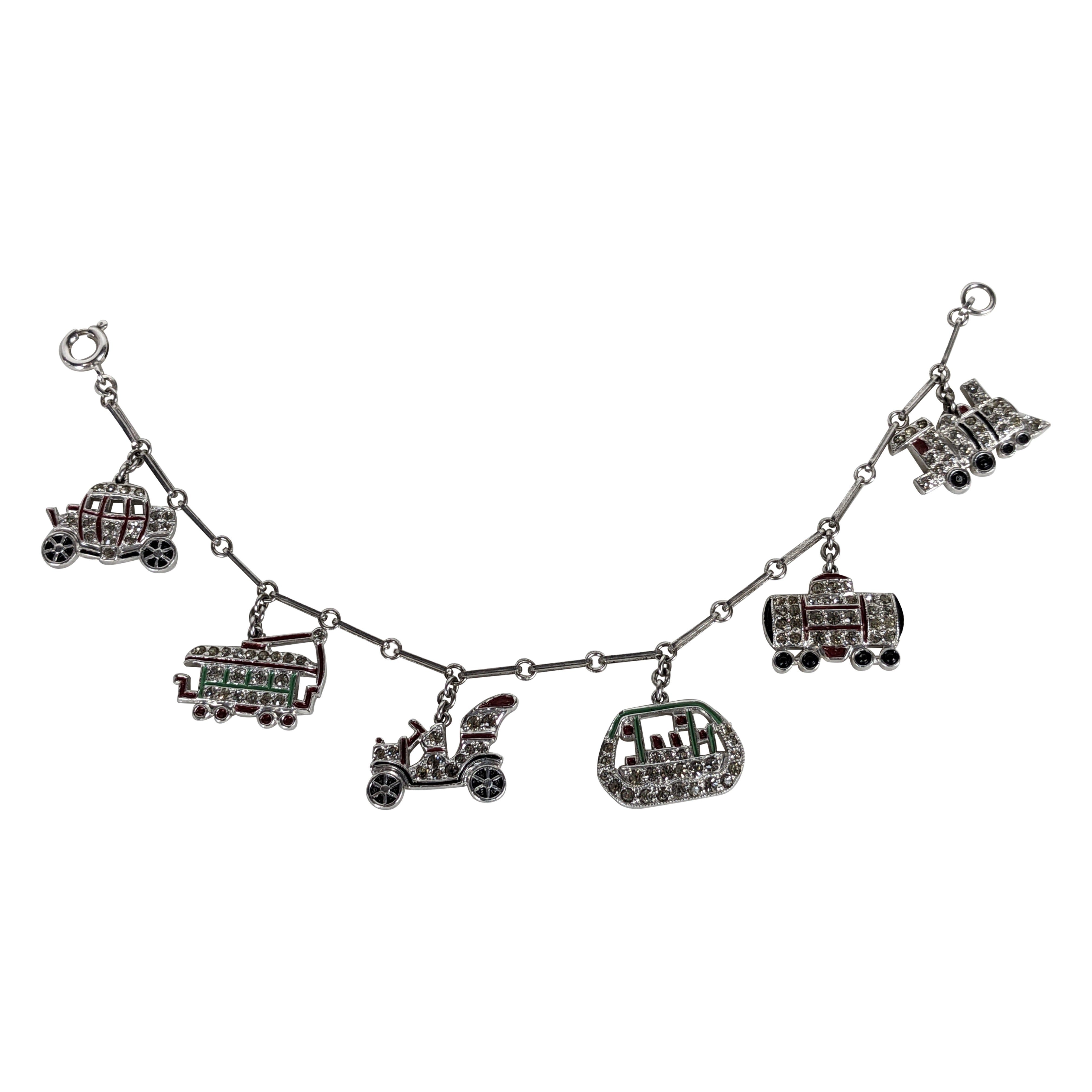 Bracelet à breloques Art déco avec figurines